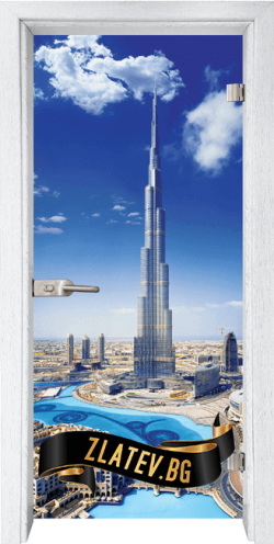 Стъклена интериорна врата Print G 13-16 Dubai с каса Бреза